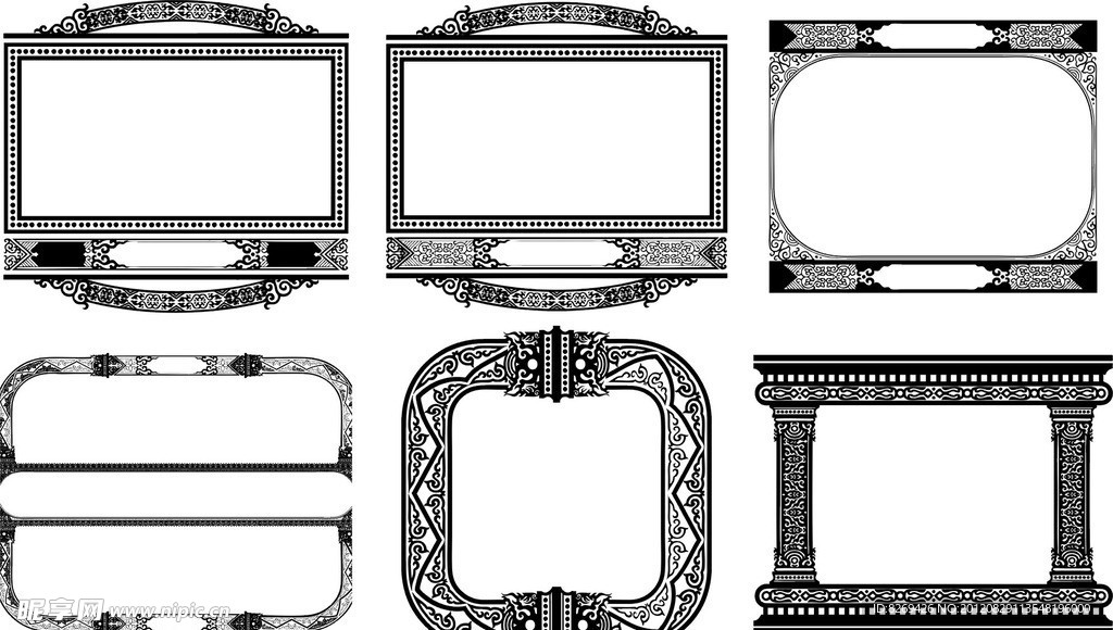 矢量 花边 边框