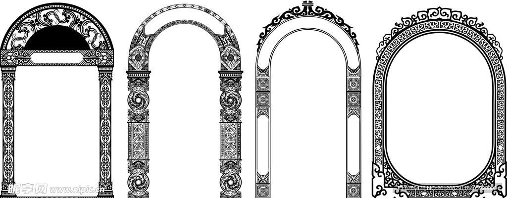 矢量 花边 边框