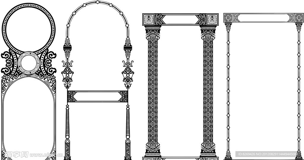 矢量 花边 边框