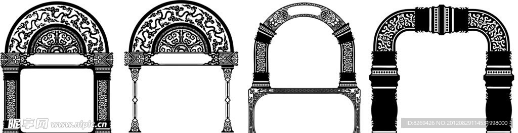 矢量 花边 边框