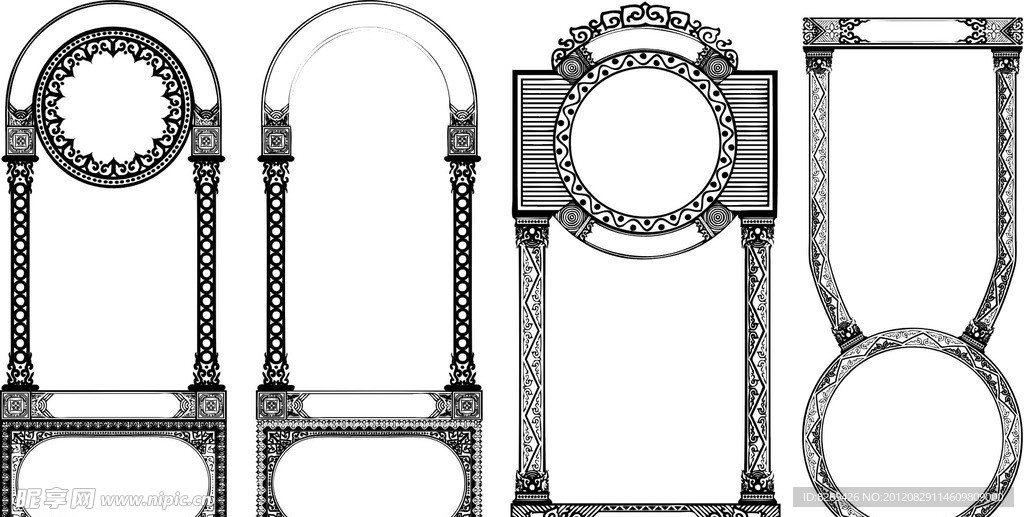 矢量 花边 边框