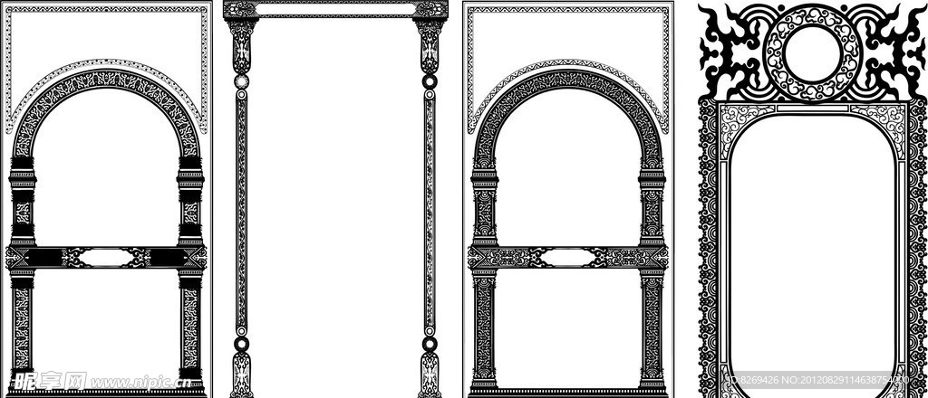 矢量 花边 边框