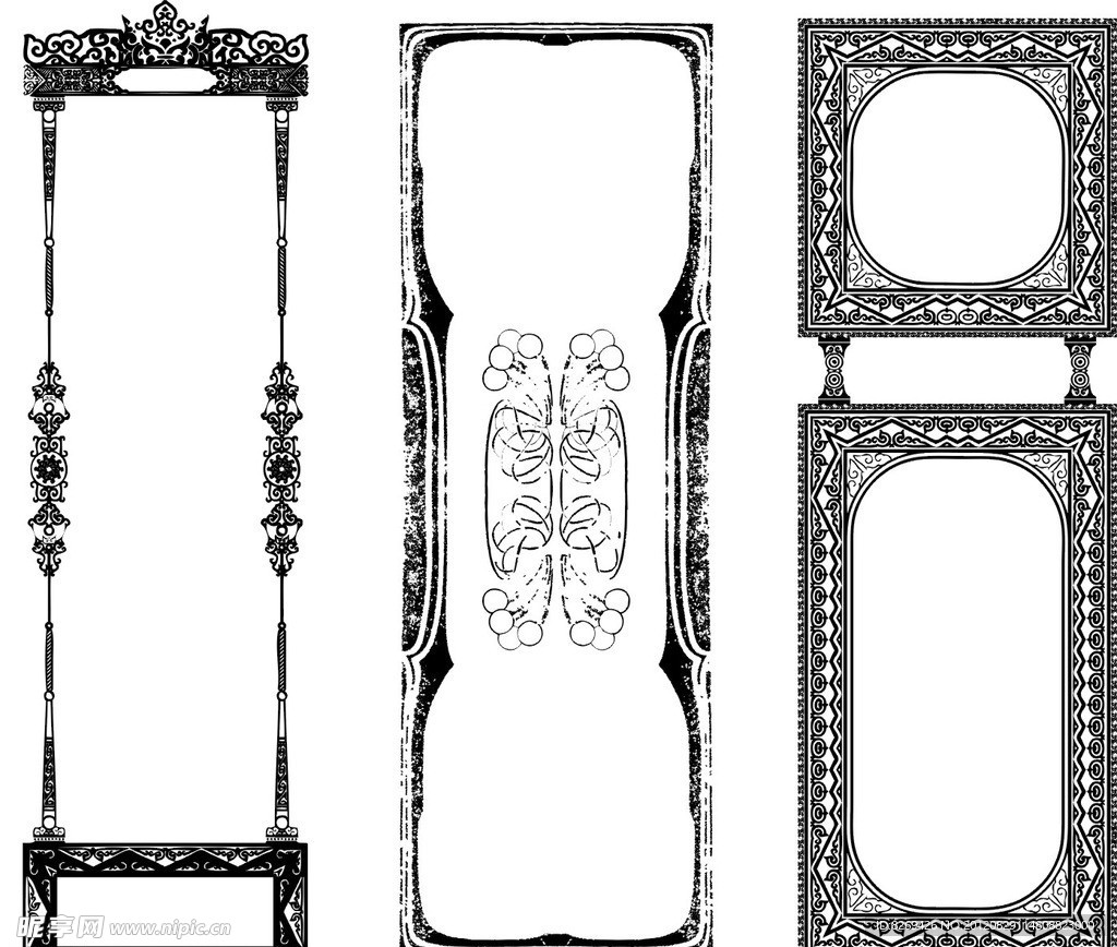 矢量 花边 边框