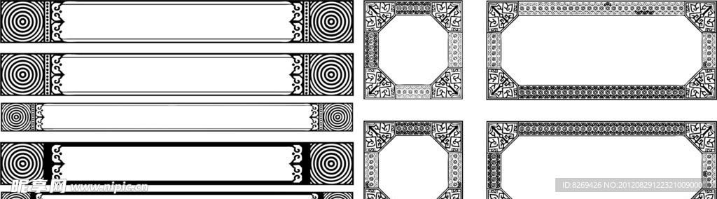矢量 花边 边框