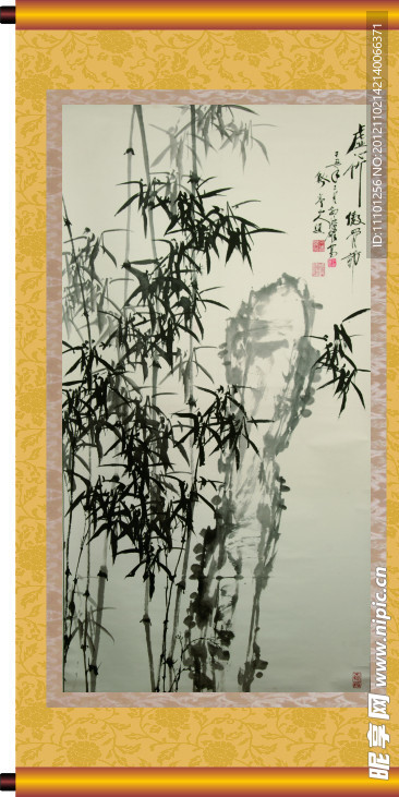 水墨画虚竹傲骨