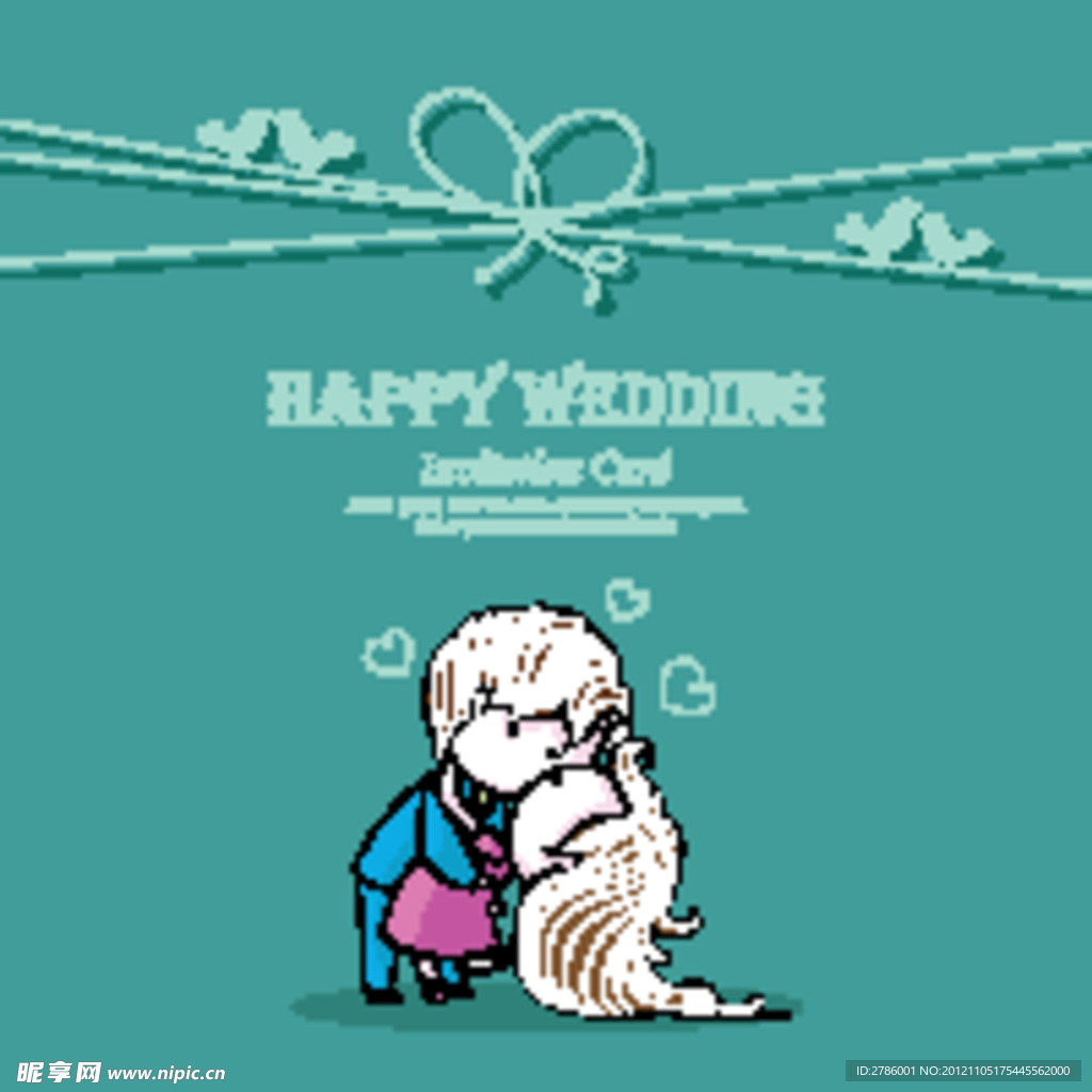 卡通婚礼请柬背景