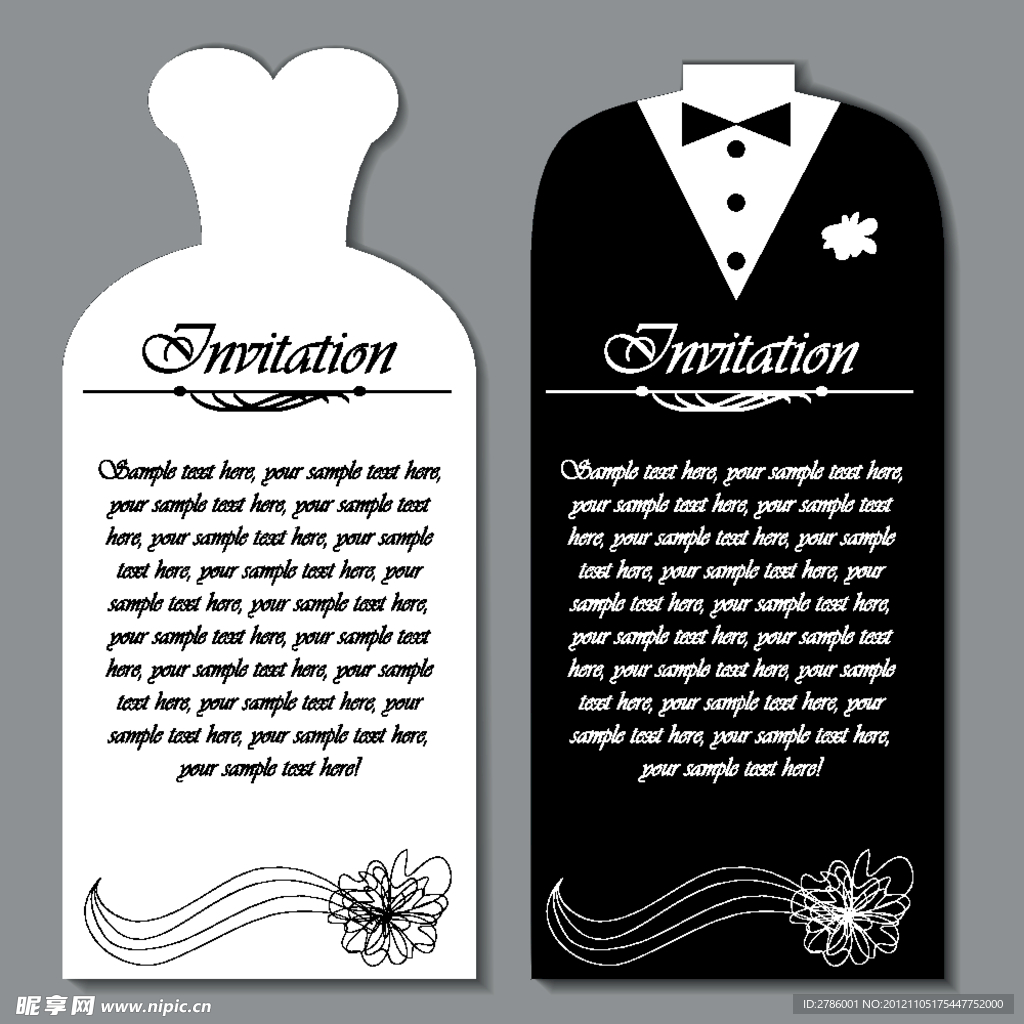 手绘创意婚礼请柬背景