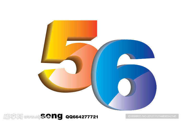5和6数字字体设计