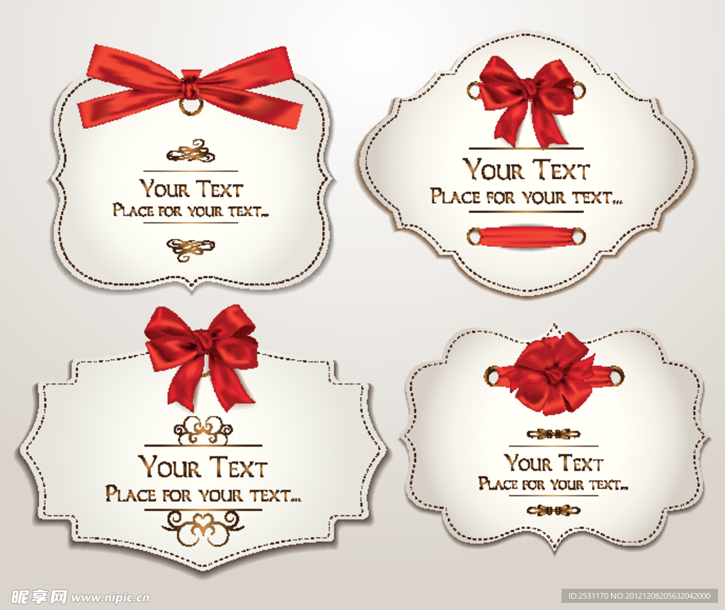 节日蝴蝶结丝带卡片