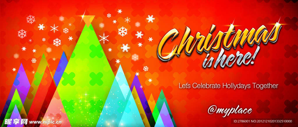 缤纷圣诞节主题海报 圣诞背景