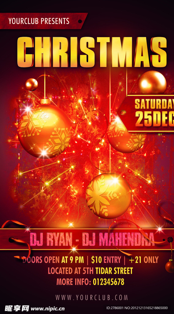 缤纷圣诞节主题海报 圣诞背景