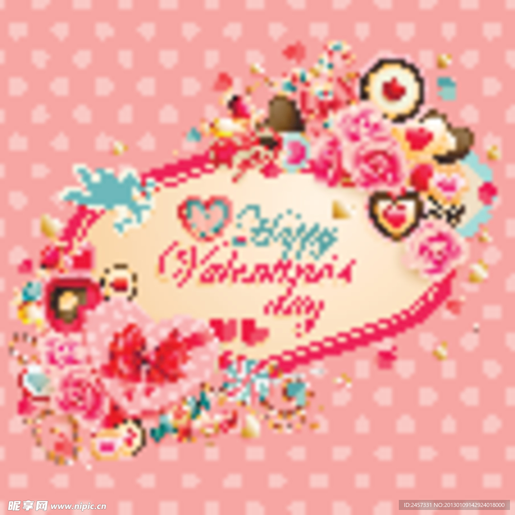 爱心玫瑰 情人节背景