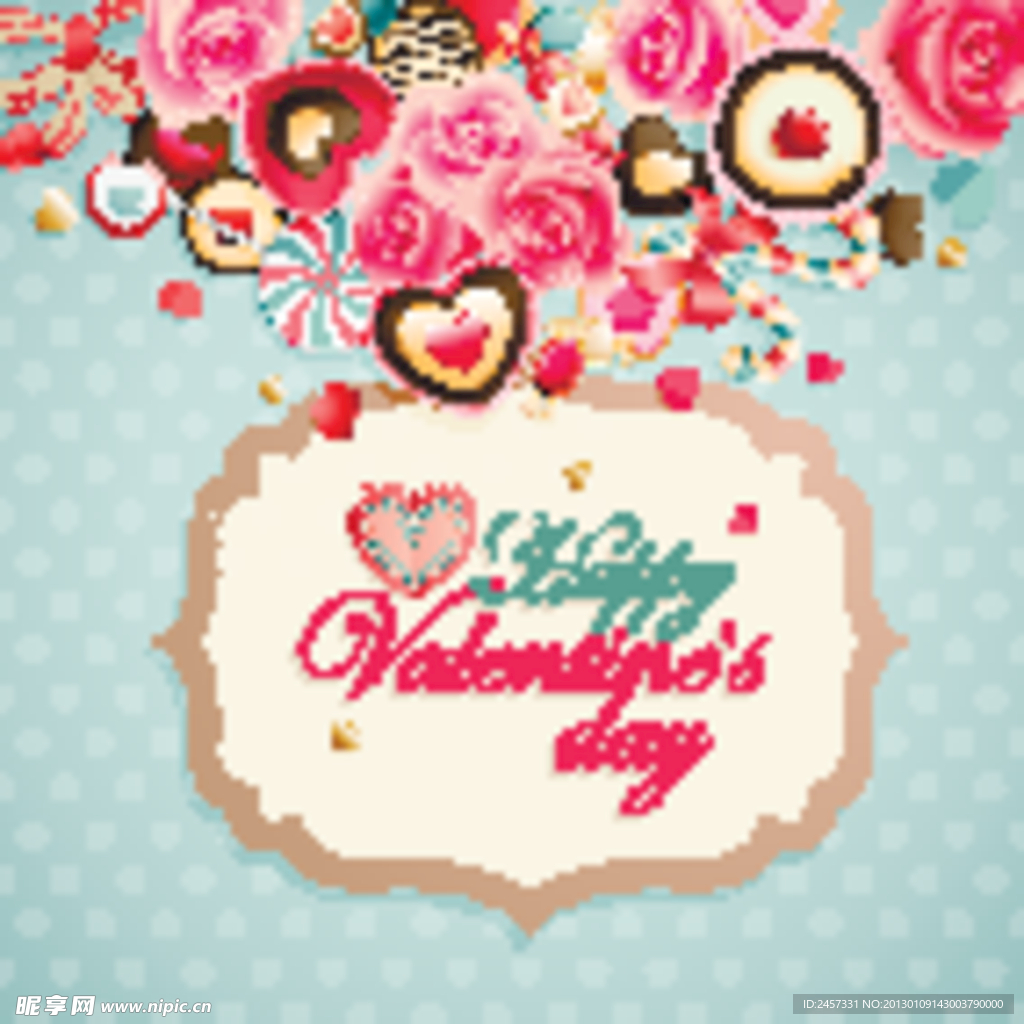 爱心玫瑰 情人节背景