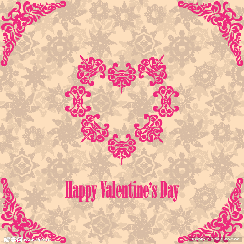 情人节创意爱心卡片矢量素材