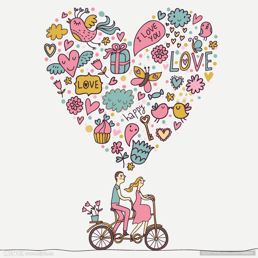 手绘情人节背景