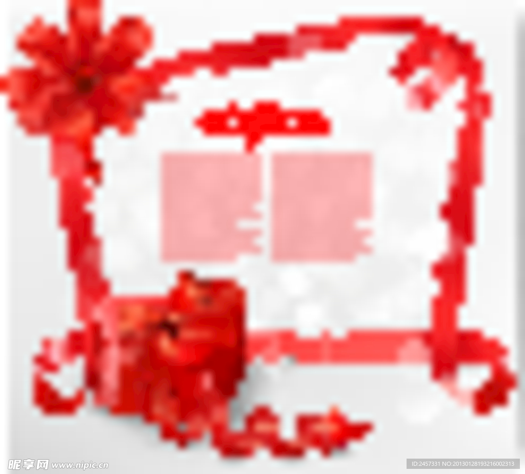 丝带爱心礼盒 情人节背景