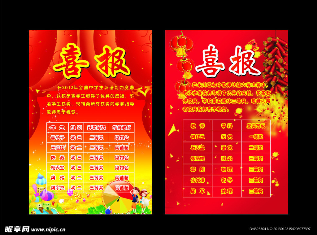 喜报 展板 喜庆