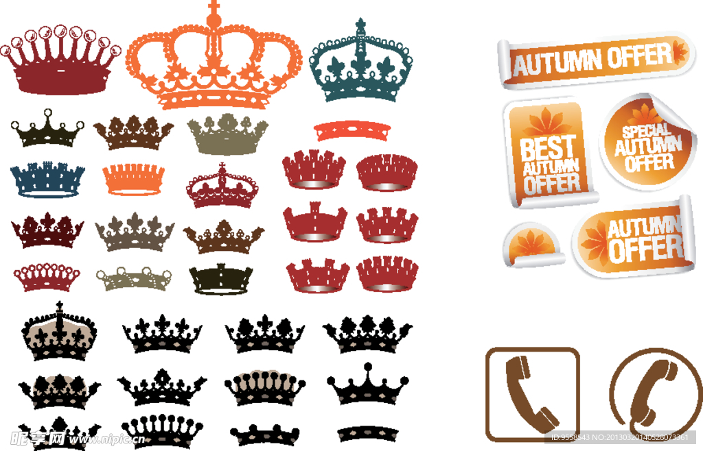 电话图标 皇冠图标