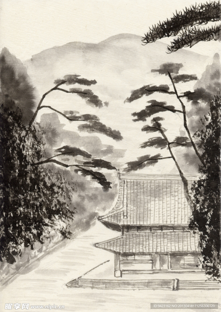 风景水墨画