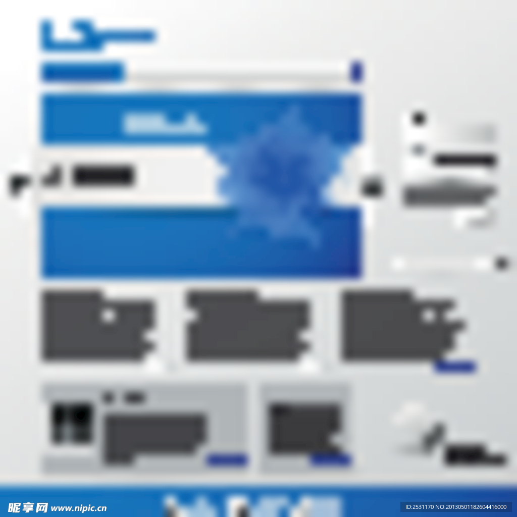 商务网站模板设计矢量