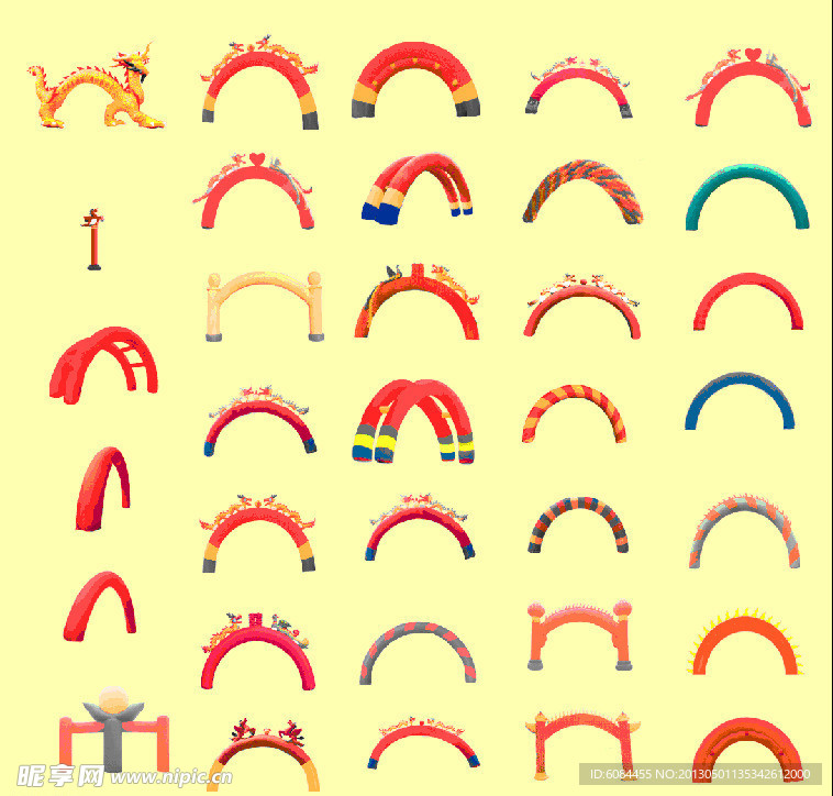 节日喜庆拱门素材