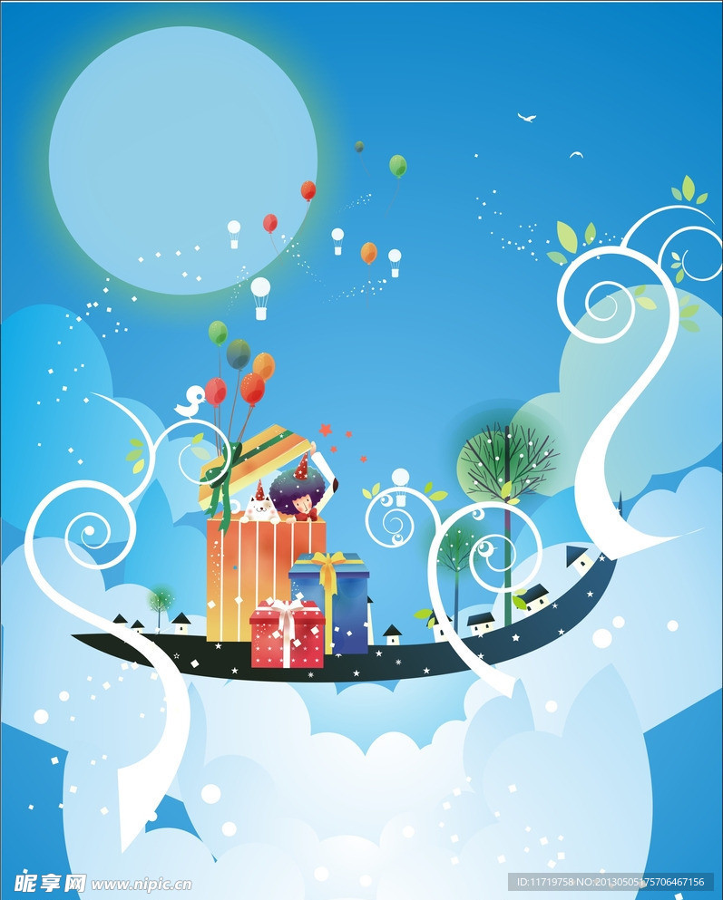 浪漫情人节插画效果