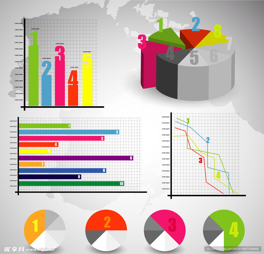 财务数据分析统计图标