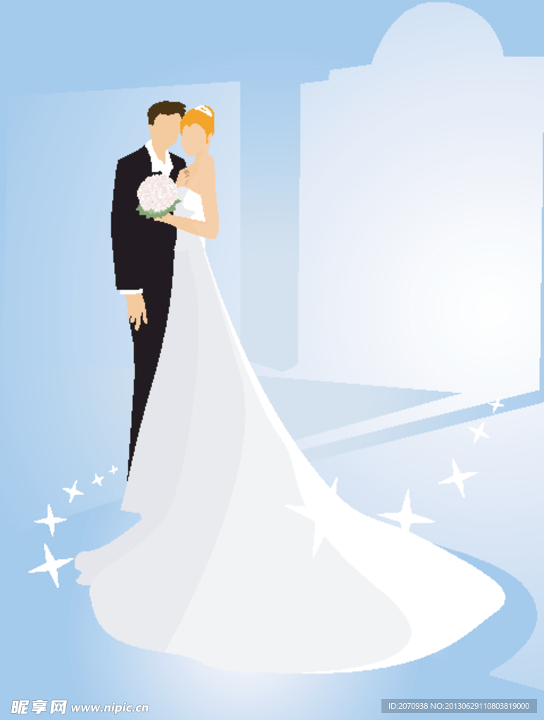 结婚婚礼主题插画矢量