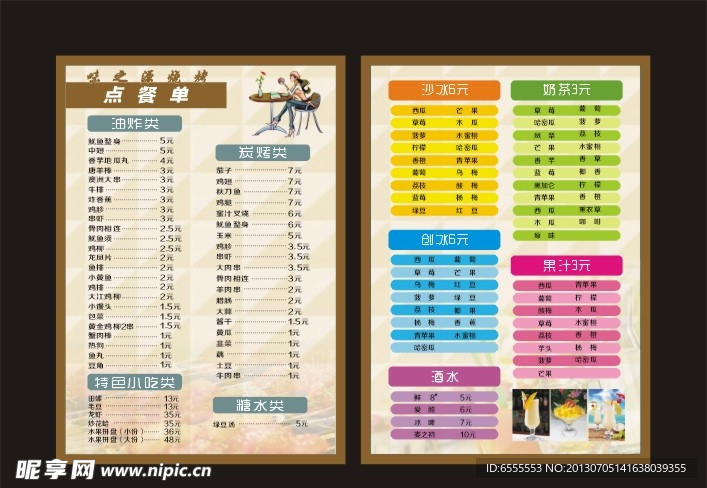 烧烤价目表