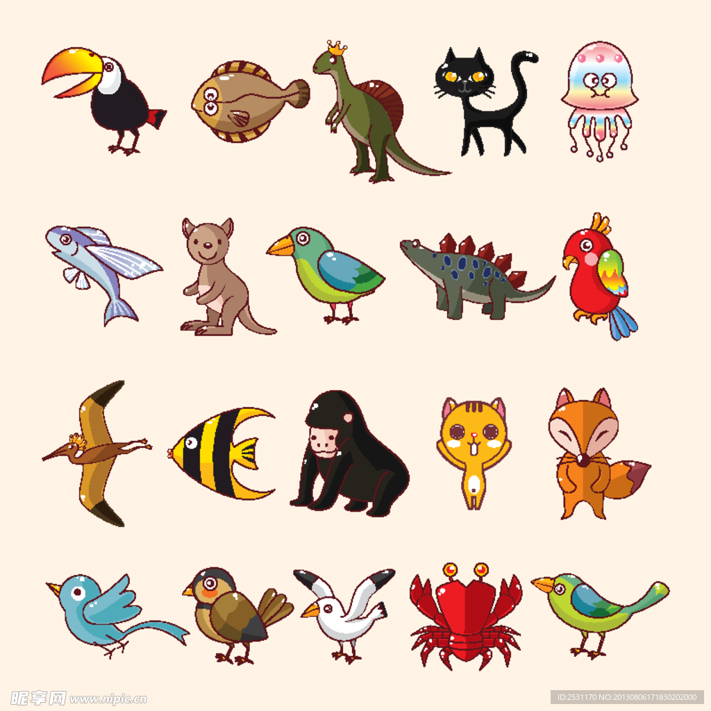 卡通动物图标