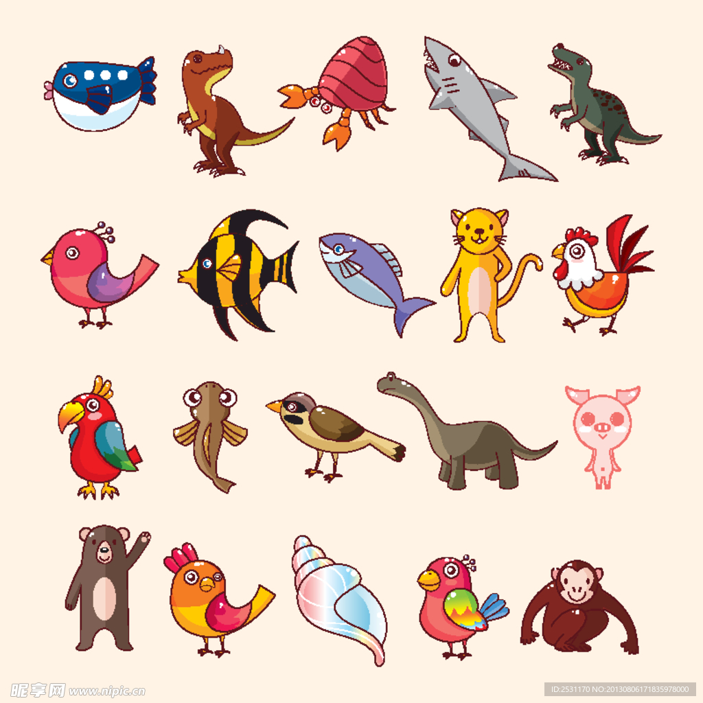 卡通动物图标