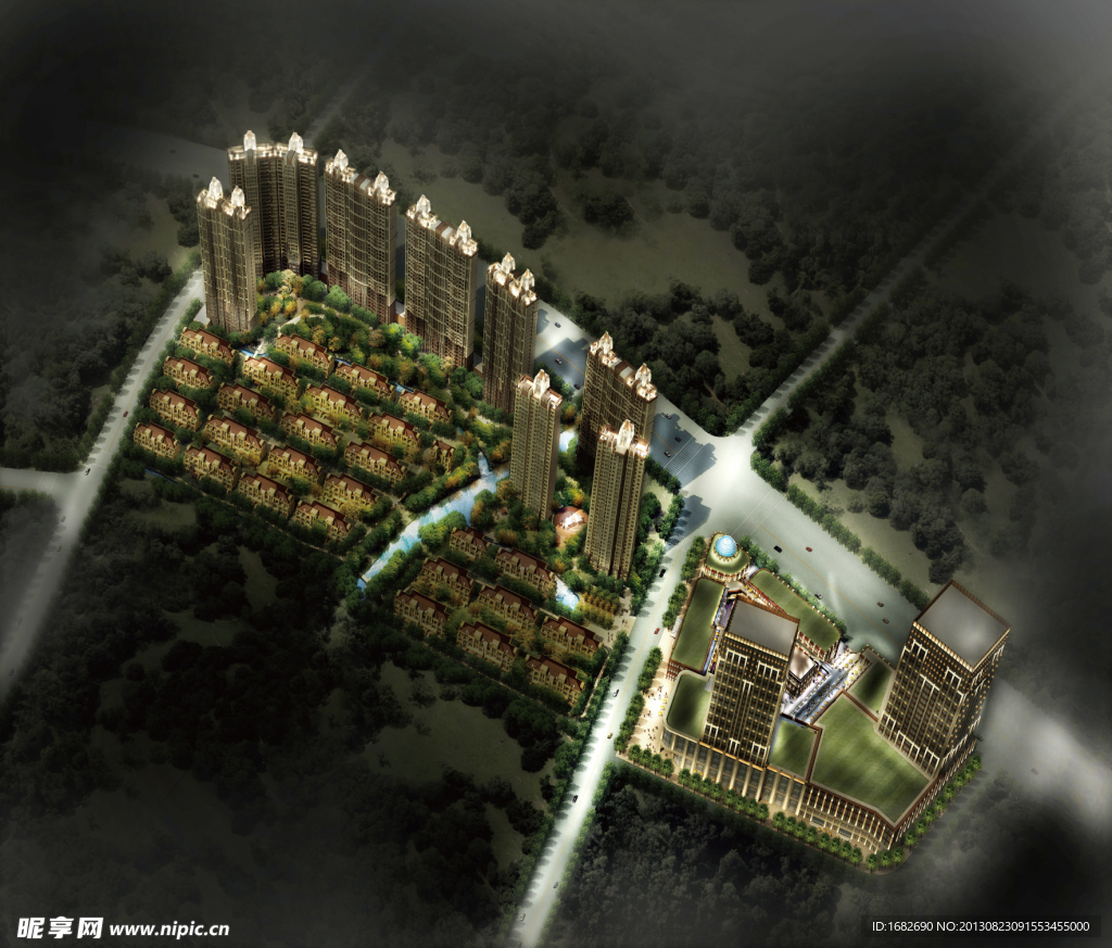 小区整体建筑效果图