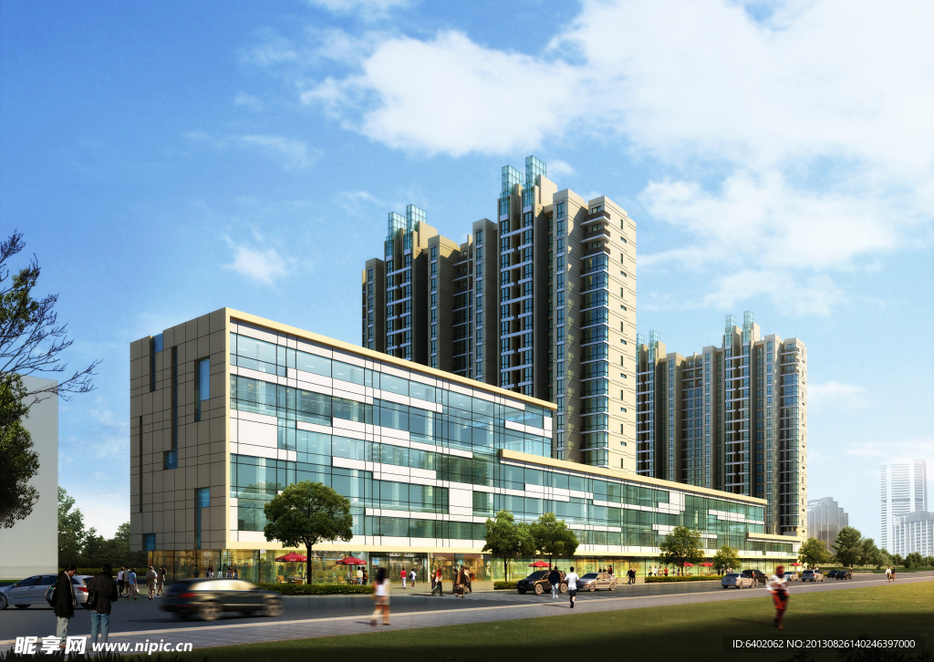 某商业建筑透视图