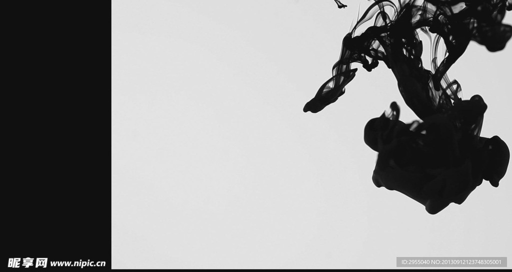 墨汁飞溅高清实拍视频