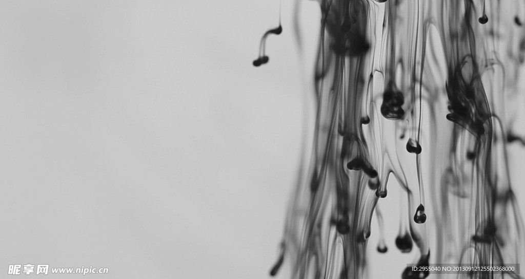 墨汁飞溅高清实拍视频