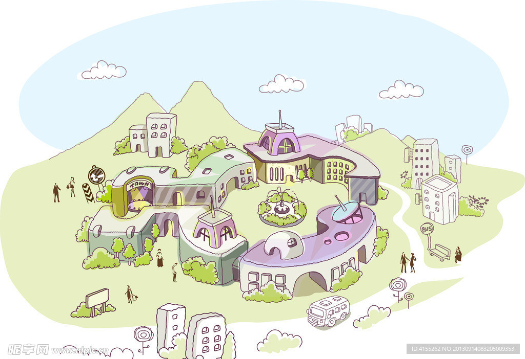 矢量城市风景图片