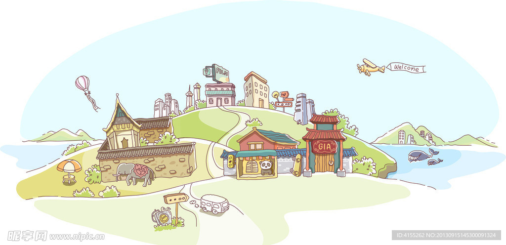 矢量城市风景图片
