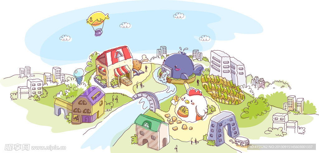 矢量城市风景图片