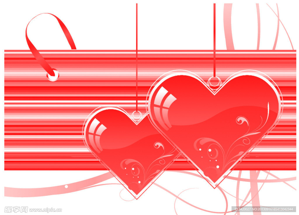 创意情人节双心形笔刷