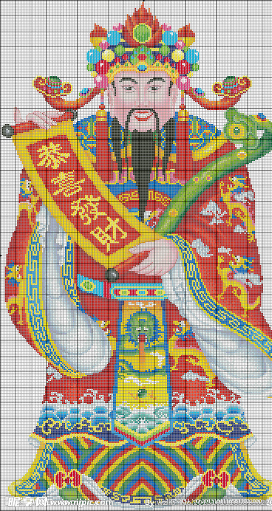十字绣财神图