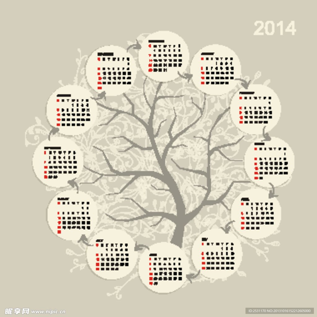 2014年日历