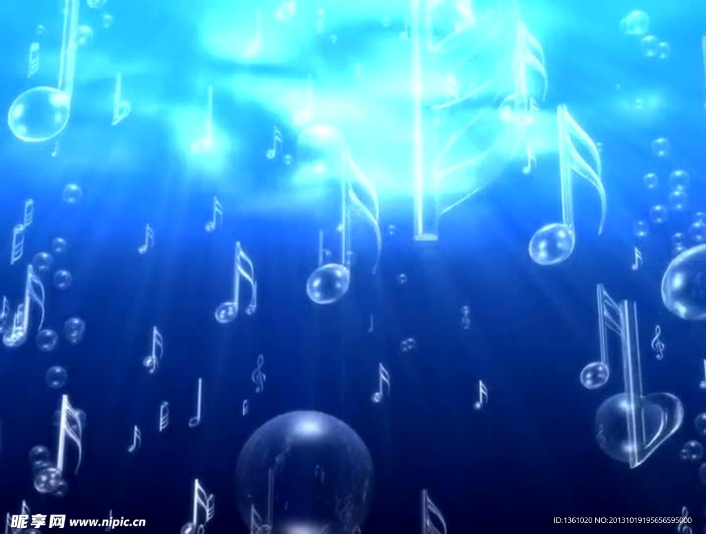 蓝色音符背景视频素材