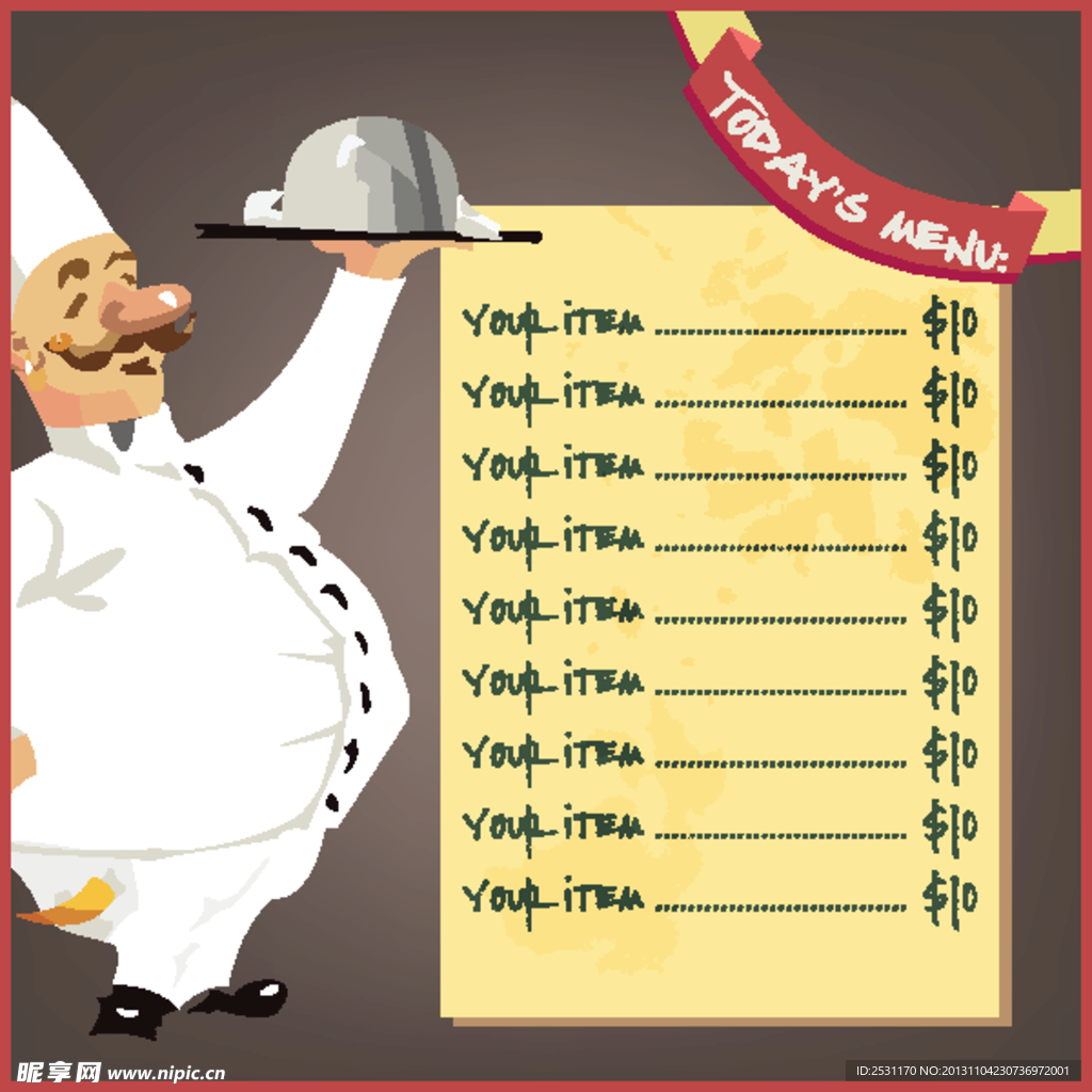 餐厅菜单模板矢量素材