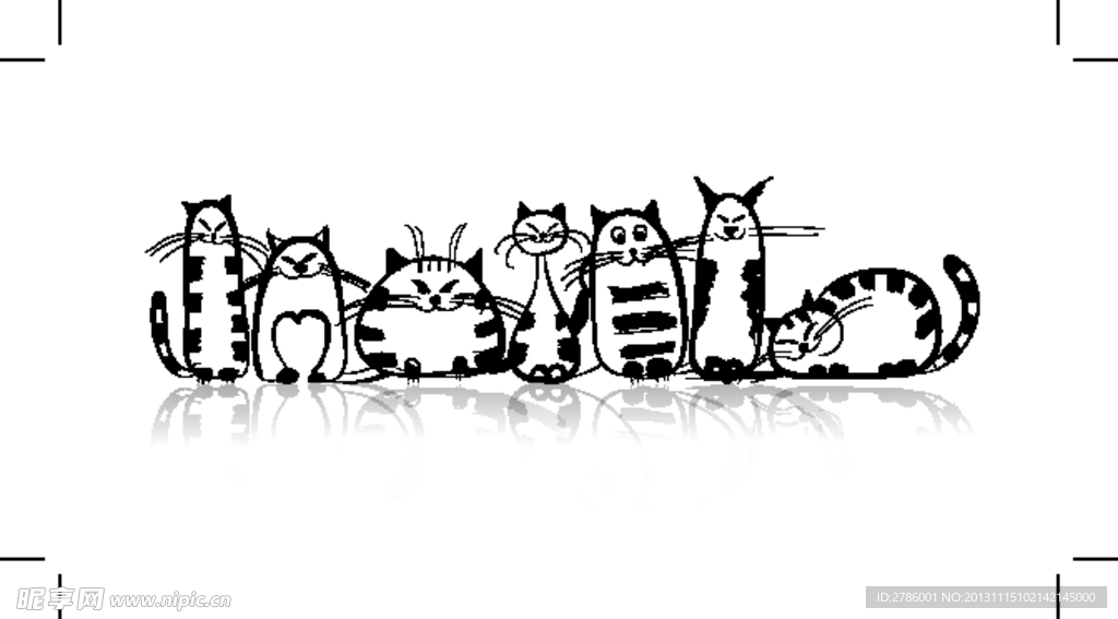 可爱的卡通小猫