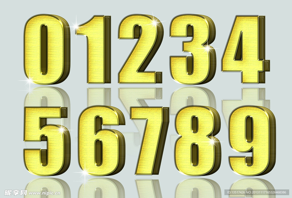 立体金色纹理字