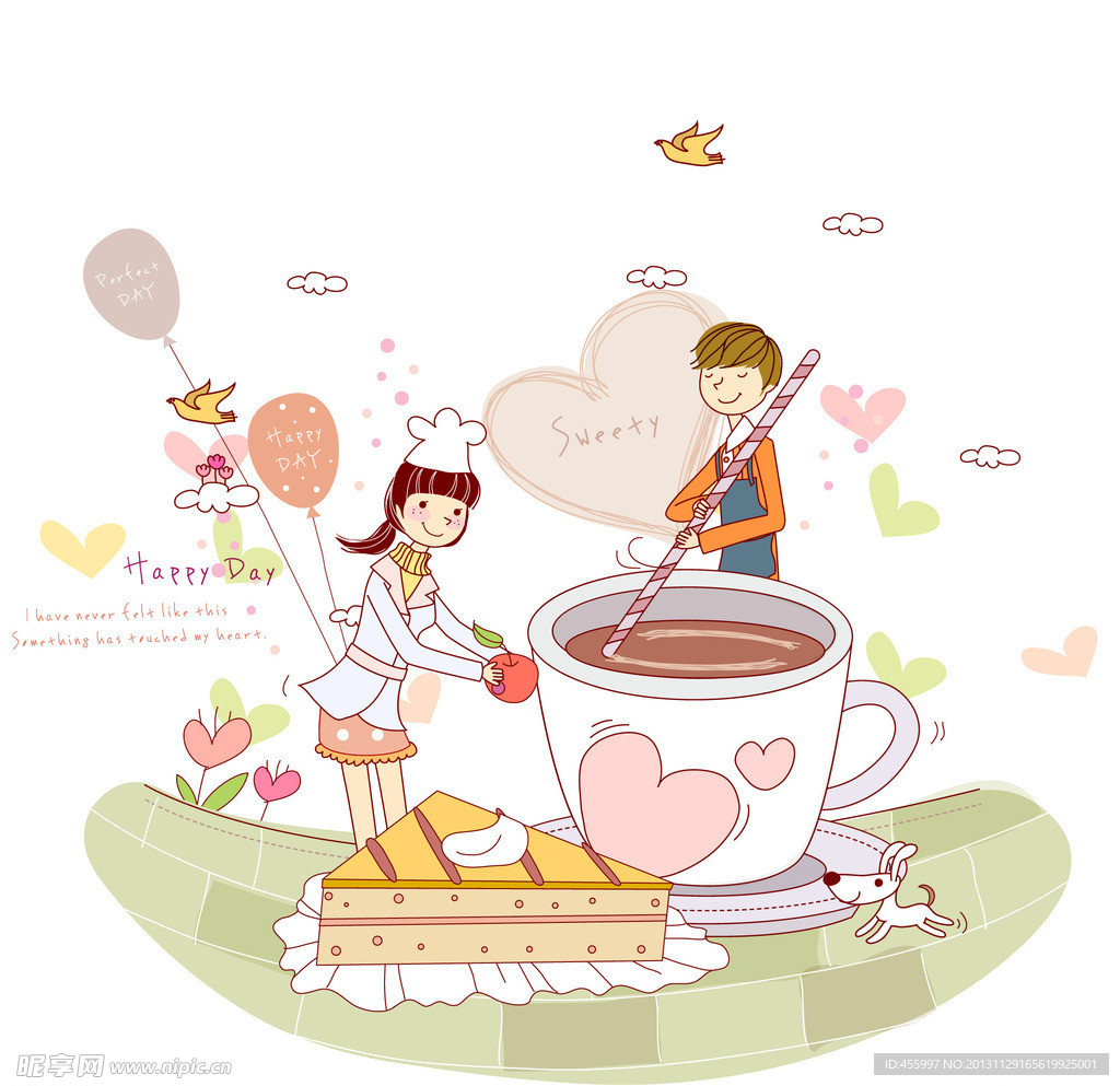 泡咖啡做点心的情侣