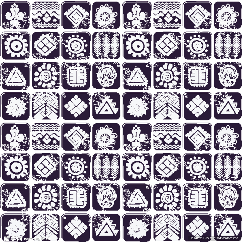 古典花纹花朵图标