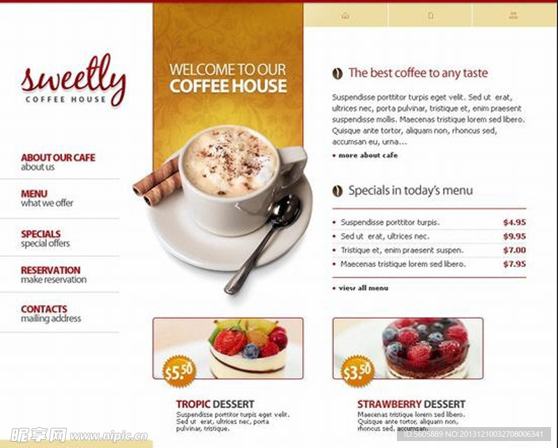 欧美咖啡模板网站