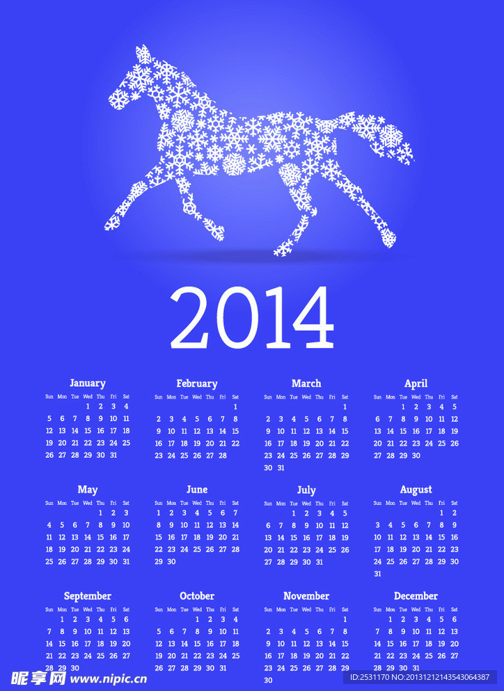 2014年日历