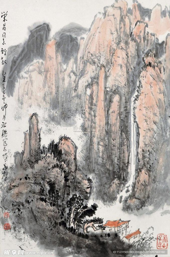 太姥山水墨画